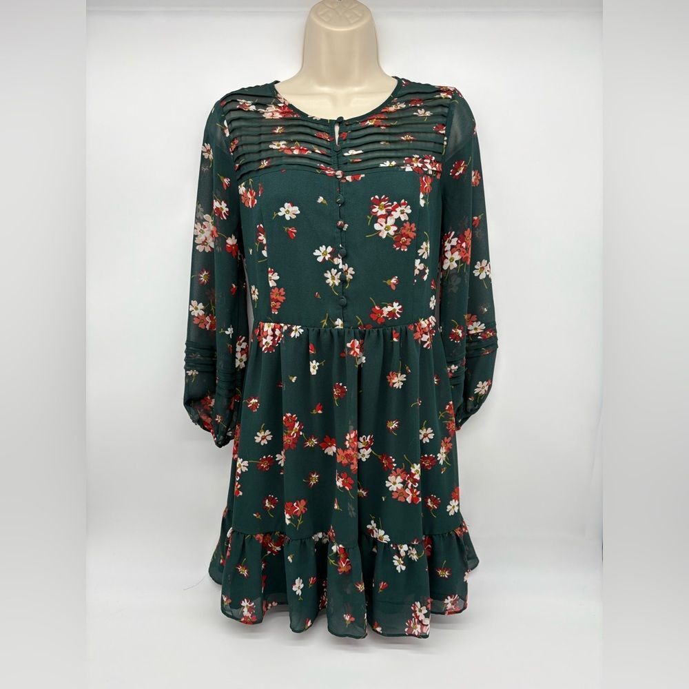 Madewell Green Floral Dress